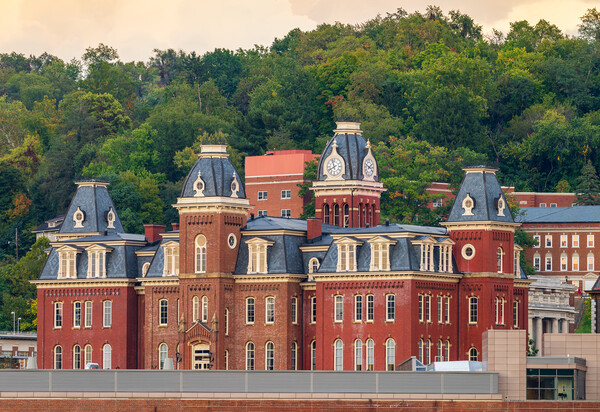 Woodburn Hall at sunset in Morgantown WV Picture Board by Steve Heap