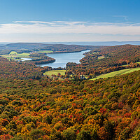 Buy canvas prints of View of the fall colors of Pennsylvania to High Point Lake by Steve Heap
