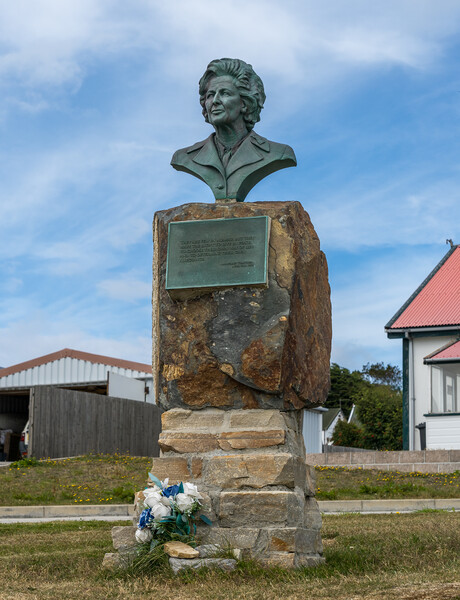Memorial to Margaret Thatcher in Stanley in the Falkland Islands Picture Board by Steve Heap