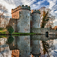 Buy canvas prints of Whittington Castle in Shropshire reflecting  by Steve Heap