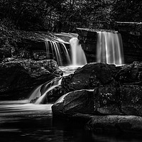 Buy canvas prints of Waterfall on Deckers Creek near Masontown WV by Steve Heap