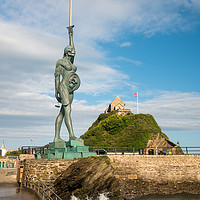 Buy canvas prints of Damien Hirst statue Verity in Ilfracombe by Steve Heap