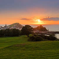 Buy canvas prints of Sunset over the town of Ilfracombe in Devon at sun by Steve Heap
