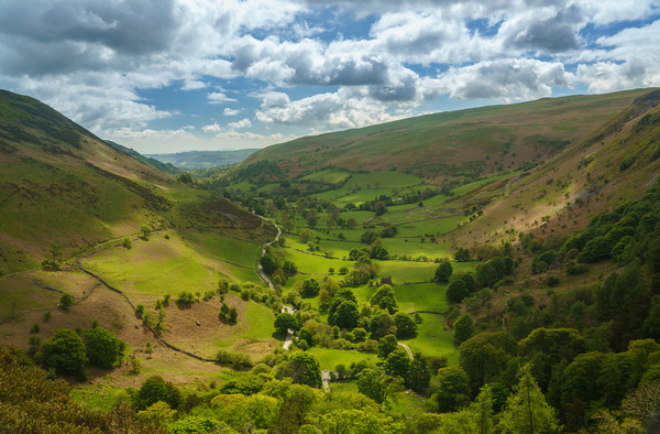 View down valley from top of Pistyll Rhaeadr Picture Board by Steve Heap
