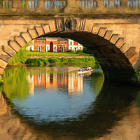 Buy canvas prints of Digital art of the English Bridge in Shrewsbury by Steve Heap