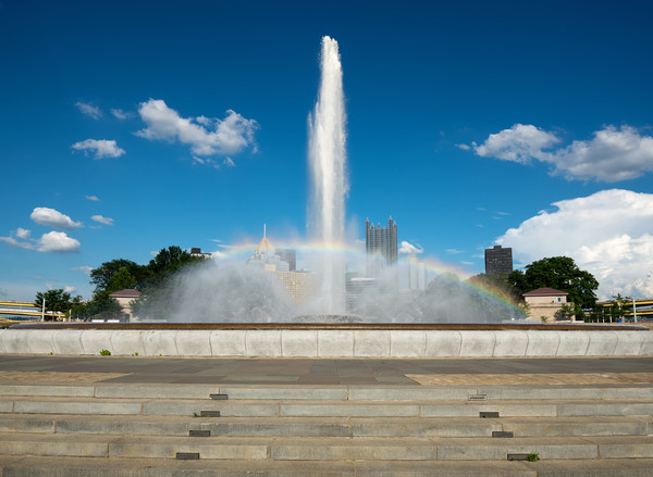 Point State Park Fountain in downtown Pittsburgh Picture Board by Steve Heap