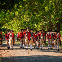 Buy canvas prints of British Redcoats in marching band by Steve Heap
