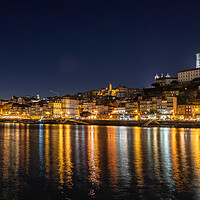 Buy canvas prints of Night city skyline of Porto in Portugal by Steve Heap