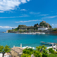 Buy canvas prints of Old Fortress of Corfu on promontory by old town by Steve Heap