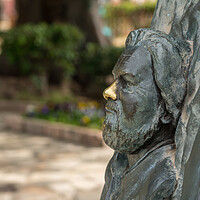Buy canvas prints of Statue of bust of Gerald Durrell in Corfu by Steve Heap