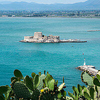 Buy canvas prints of Bourtzi water castle in the harbour of Nafplio by Steve Heap