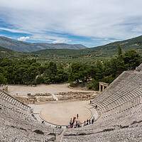 Buy canvas prints of Massive amphitheatre at Sanctuary of Asklepios at Epidaurus Gree by Steve Heap