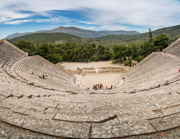 Massive amphitheatre at Sanctuary of Asklepios at Epidaurus Gree Picture Board by Steve Heap