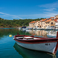 Buy canvas prints of Picturesque small riverside town of Novigrad in Croatia by Steve Heap