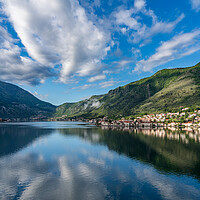 Buy canvas prints of Town of Prcanj on the Bay of Kotor in Montenegro by Steve Heap