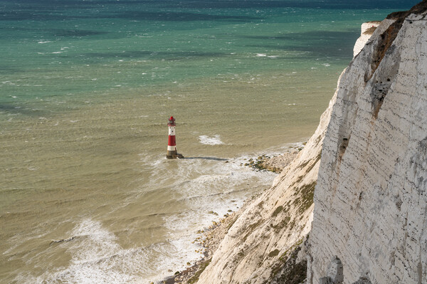 Beachy Head lighthouse on windy day Picture Board by Steve Heap