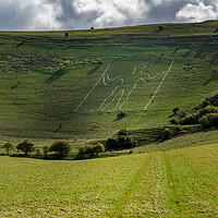 Buy canvas prints of Wilmington Long Man in Cuckmere Valley near Eastbourne by Steve Heap