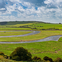 Buy canvas prints of Meandering Cuckmere River at Seven Sisters Country Park by Steve Heap