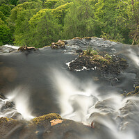 Buy canvas prints of Blurred motion stream falls from top of waterfall of Pistyll Rha by Steve Heap