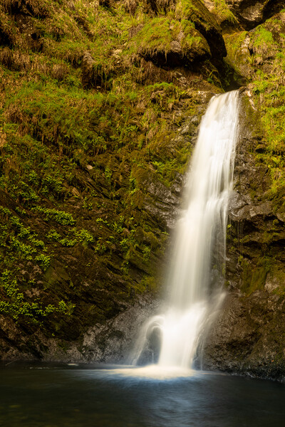 Small cascade in waterfall of Pistyll Rhaeadr in Wales Picture Board by Steve Heap