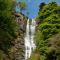 Buy canvas prints of High waterfall of Pistyll Rhaeadr in Wales by Steve Heap