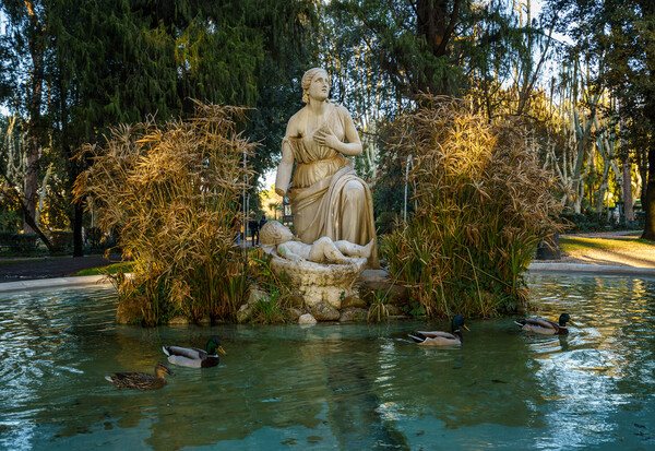 Fountain of Moses in Borghese Gardens Picture Board by Steve Heap