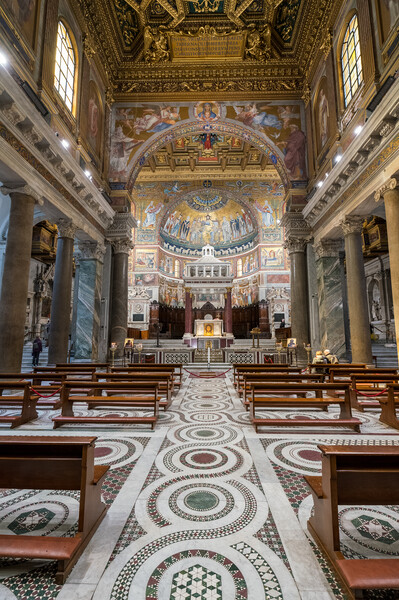 Interior of the Basilica of St Mary in Trastevere Picture Board by Steve Heap