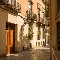 Buy canvas prints of Narrow peaceful street in old town of Valencia Spain by Steve Heap