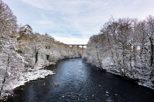 Pontcysyllte Aqueduct near Llangollen in Wales with snow Picture Board by Steve Heap