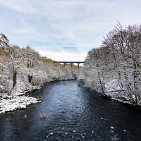 Buy canvas prints of Pontcysyllte Aqueduct near Llangollen in Wales with snow by Steve Heap