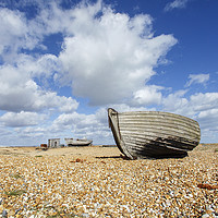 Buy canvas prints of Abandoned Fishing Boat at Dungeness by Jackie Davies