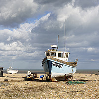 Buy canvas prints of Fishing Boat at Dungeness by Jackie Davies