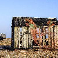 Buy canvas prints of Abandoned Shed  on Dungeness Beach by Jackie Davies