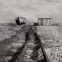 Buy canvas prints of Abandoned at Dungeness by Jackie Davies