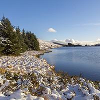 Buy canvas prints of The Beacons Reservoir in Winter  by Jackie Davies