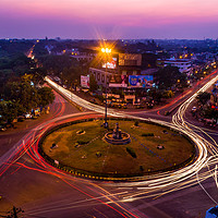 Buy canvas prints of Light trails at Medical Square, Nagpur by Indranil Bhattacharjee