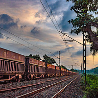 Buy canvas prints of The train to horizon by Indranil Bhattacharjee