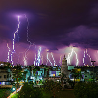 Buy canvas prints of Thunder and lightning by Indranil Bhattacharjee