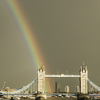 Buy canvas prints of Rainbow over Tower Bridge, London by Dirk Seyfried