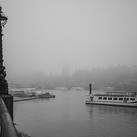 Buy canvas prints of Foggy South Bank, London by Dirk Seyfried