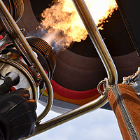 Buy canvas prints of Hot Air Balloon, Burners Lit by Anne Rogers LRPS