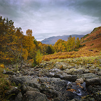 Buy canvas prints of Lake District from Ashness Bridge towards Scafell, by David Bigwood
