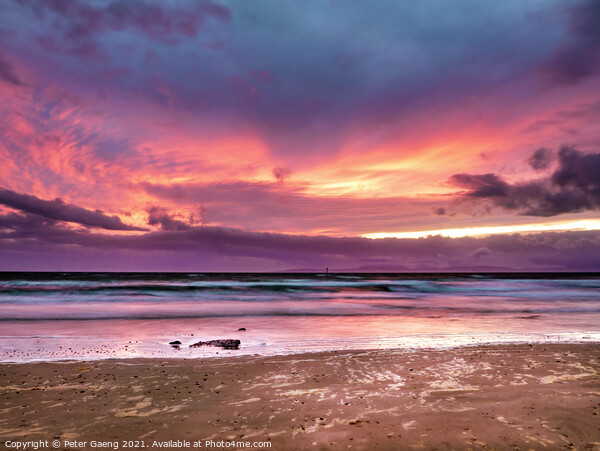 Irvine beach winter sunset - Scotland.  Picture Board by Peter Gaeng