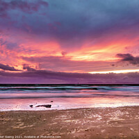 Buy canvas prints of Irvine beach winter sunset - Scotland.  by Peter Gaeng