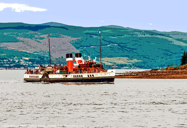 Ps Waverley Paddle Steamer in Largs - Scotland.  Picture Board by Peter Gaeng