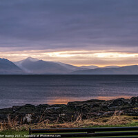 Buy canvas prints of  Isle of Arran blue hour - Scotland by Peter Gaeng