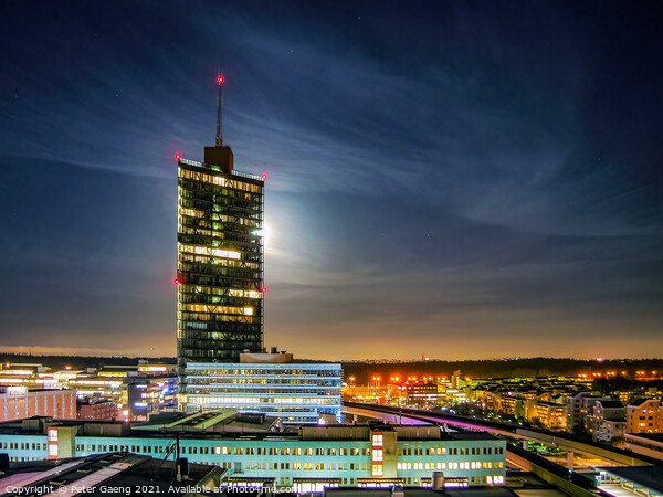 Kista Science Tower at night - Stockholm Sweden Picture Board by Peter Gaeng