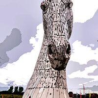 Buy canvas prints of The Kelpies - Mystical Equine Giants of Scotland by Peter Gaeng