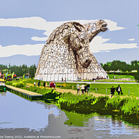 Buy canvas prints of The Kelpies - Falkirk - Scotland by Peter Gaeng