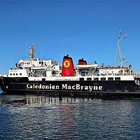 Buy canvas prints of MV Isle of Arran leaving Ardrossan Hardour scotlan by Peter Gaeng